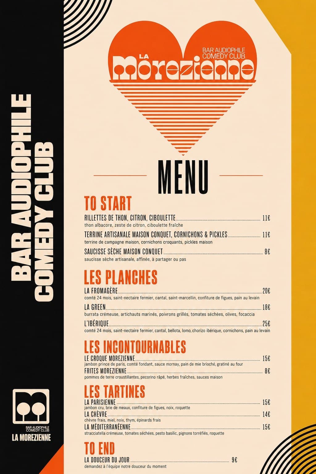 La carte de La Morezienne